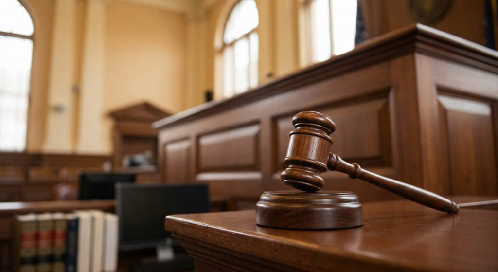 A courtroom and gavel in the day in Arizona